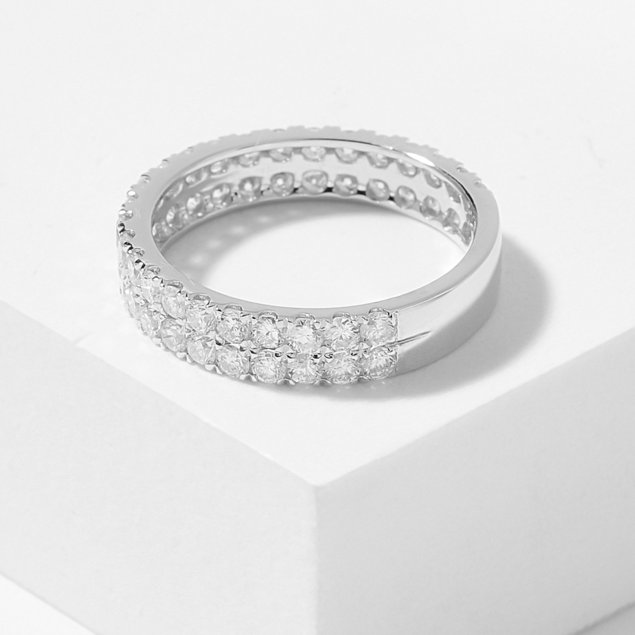 Image 715824_ALTMORE1.jpg, Product 715-824 / Price $2,599.99, 14K White Gold 2-Row Diamond Ring from Diamond Show on TSC.ca's Jewellery department