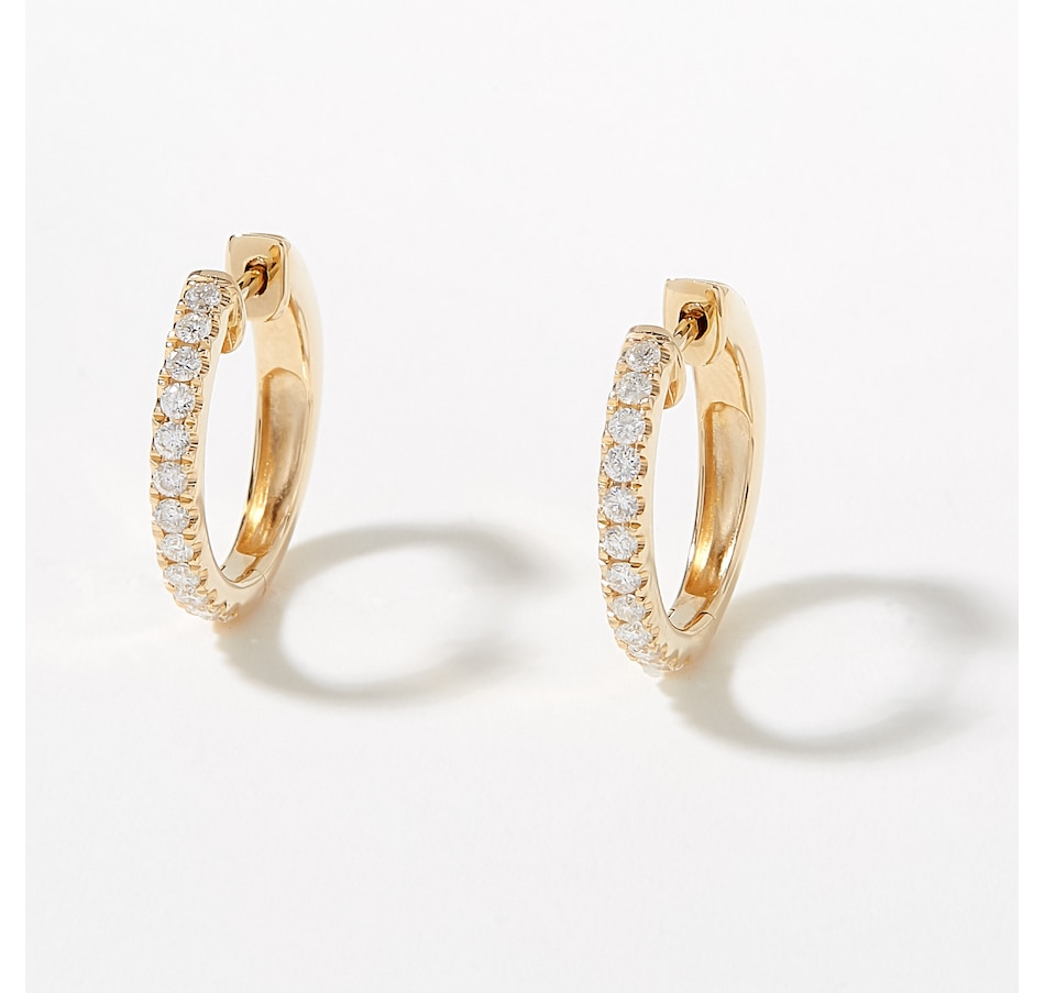 Image 715831.jpg, Product 715-831 / Price $1,499.99, 14K Yellow Gold Diamond Hoop Earrings from Diamond Show on TSC.ca's Jewellery department