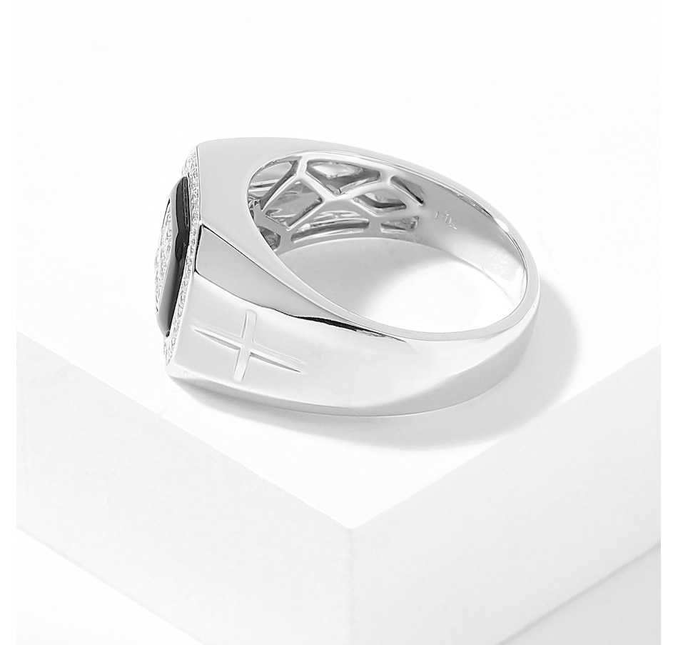 Image 715851_ALTMORE1.jpg, Product 715-851 / Price $1,999.99, 10K White Gold Diamond And Onyx Men's Ring from Diamond Show on TSC.ca's Jewellery department