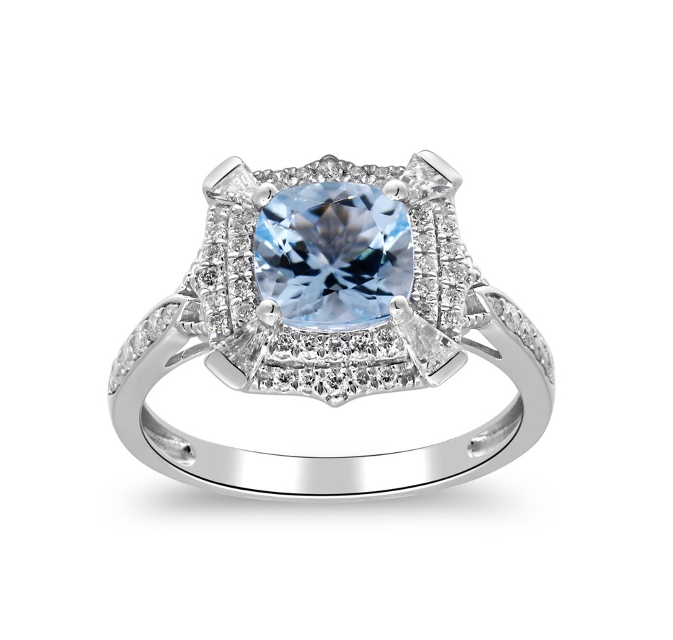 Jewellery - Rings - Cirari 14K White Gold Aquamarine and Diamond Ring ...