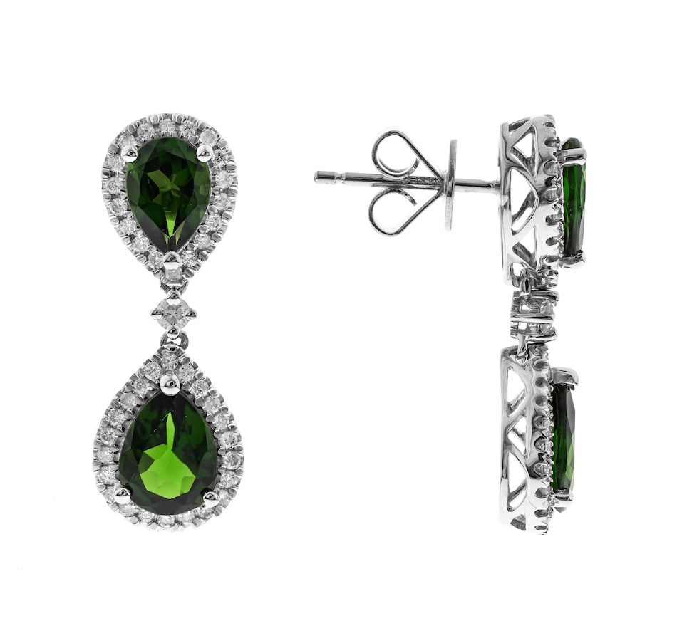 Image 715875.jpg, Product 715-875 / Price $2,199.99, Cirari 14K White Gold Chrome Diopside and Diamond Earrings from Cirari on TSC.ca's Jewellery department