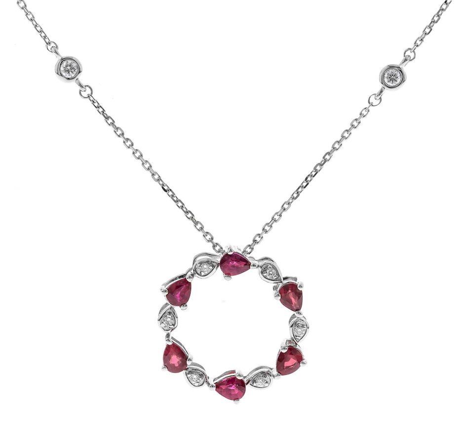 Jewellery - Pendants - Cirari 14k White Gold Ruby And Diamond Pendant 