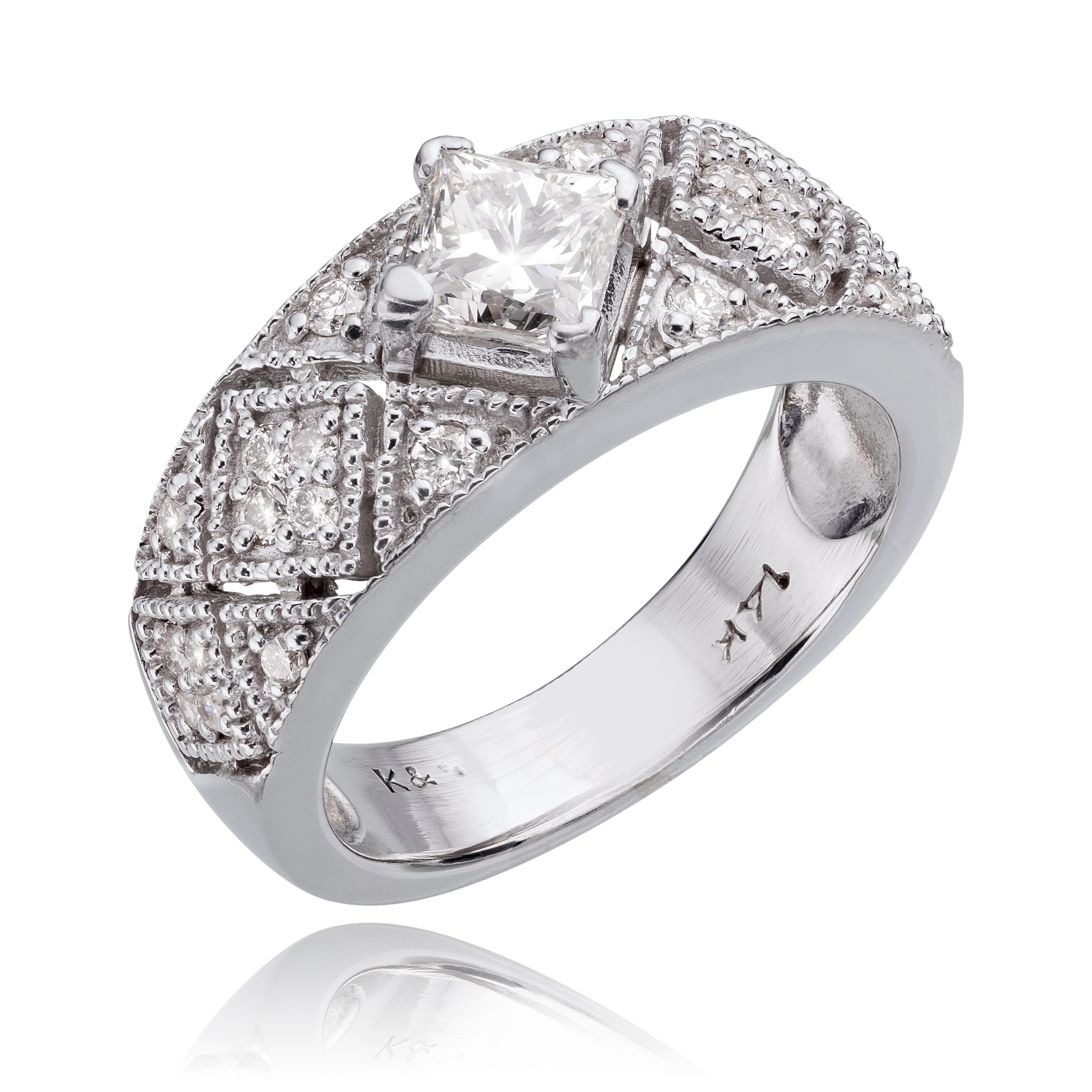 Princess cut anniversary band clearance white gold