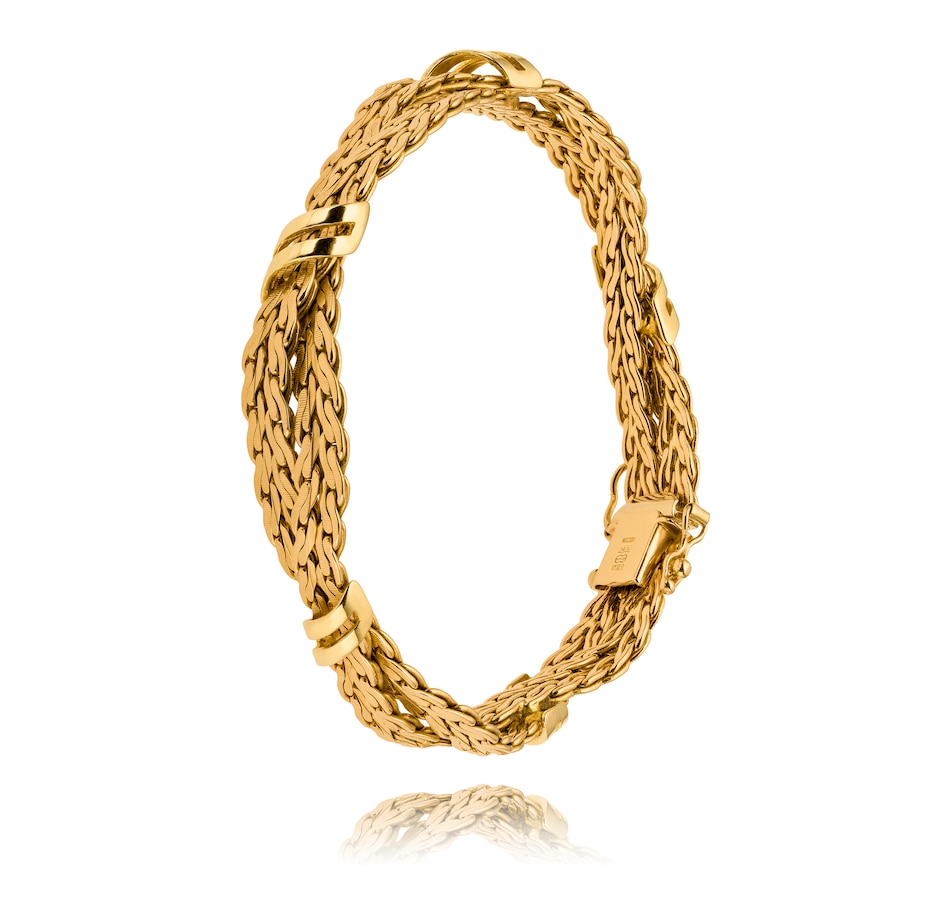 Image 715896_ALTMORE1.jpg, Product 715-896 / Price $2,795.00, Italian Made 14KT Yellow Gold 2-Row Twisted Fancy Link Bracelet from The Vault on TSC.ca's Jewellery department
