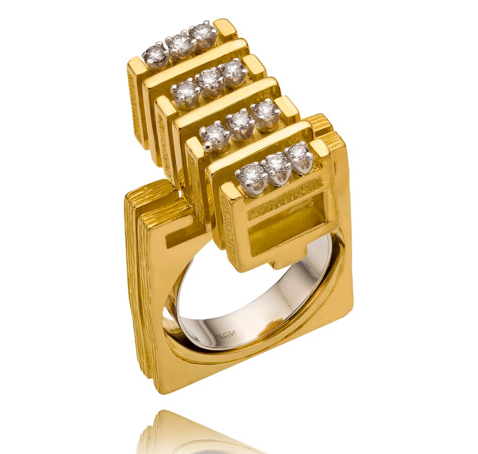 Jewellery Rings Custom Made 18KT Yellow and White Gold DiamondSet