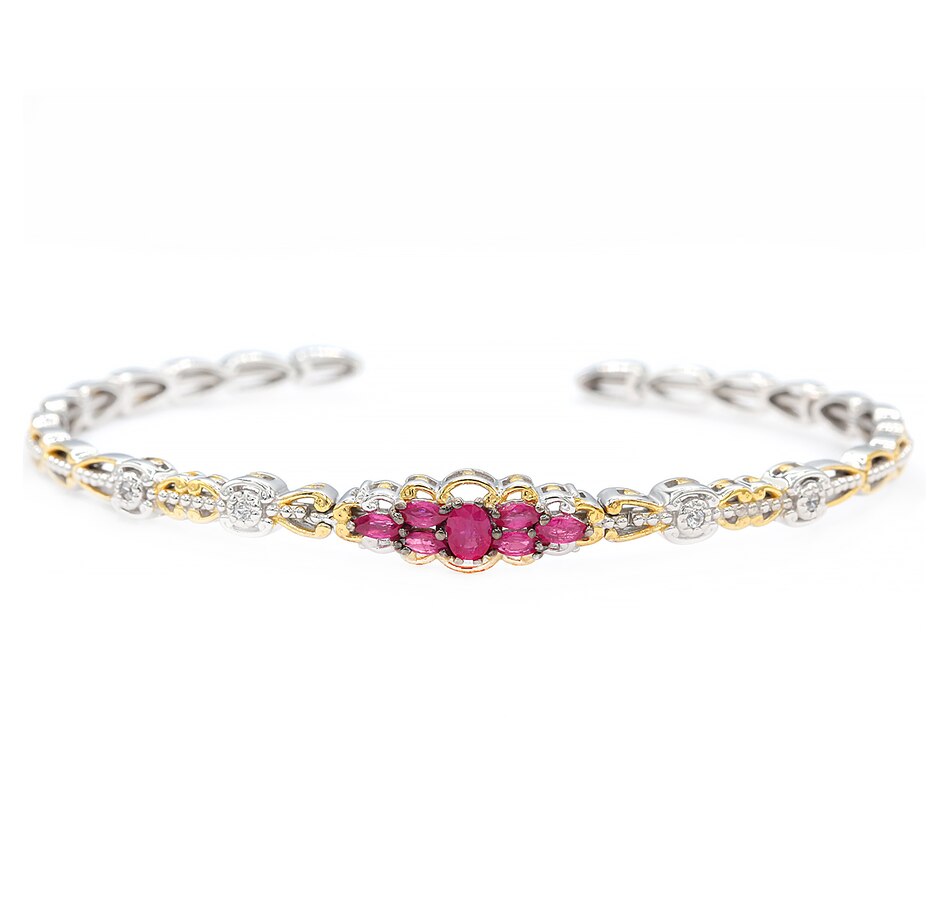 Image 715962.jpg, Product 715-962 / Price $349.99, Gems En Vogue Palladium Silver Ruby And White Zircon Flexible Bangle from Gems En Vogue on TSC.ca's Jewellery department