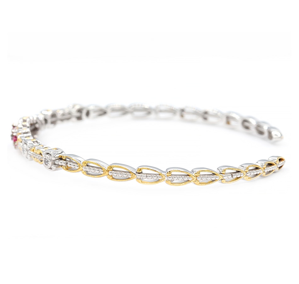 Image 715962_ALTMORE1.jpg, Product 715-962 / Price $349.99, Gems En Vogue Palladium Silver Ruby And White Zircon Flexible Bangle from Gems En Vogue on TSC.ca's Jewellery department