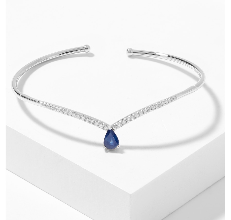 Image 716089.jpg, Product 716-089 / Price $1,799.99, Gem Creations 14K White Gold Blue Sapphire Bangle from Gem Creations on TSC.ca's Jewellery department
