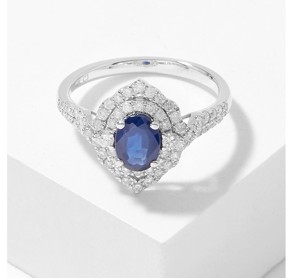 Image 716099.jpg, Product 716-099 / Price $1,799.99, Gem Creations 14K White Gold Blue Sapphire and Diamond Ring from Gem Creations on TSC.ca's Jewellery department