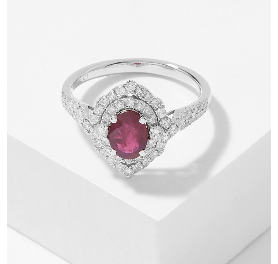 Image 716100.jpg, Product 716-100 / Price $1,899.99, Gem Creations 14K White Gold Ruby and Diamond Ring from Gem Creations on TSC.ca's Jewellery department