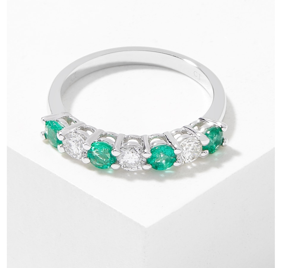 Image 716105.jpg, Product 716-105 / Price $1,649.99, Gem Creations 14K White Gold Emerald and Diamond Ring from Gem Creations on TSC.ca's Jewellery department