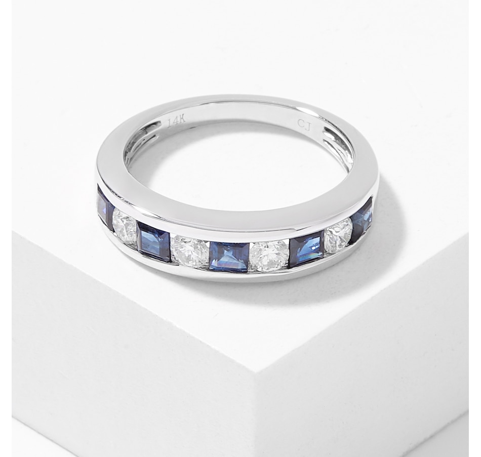 Image 716108.jpg, Product 716-108 / Price $1,699.99, Gem Creations 14K White Gold Blue Sapphire and Diamond Ring from Gem Creations on TSC.ca's Jewellery department