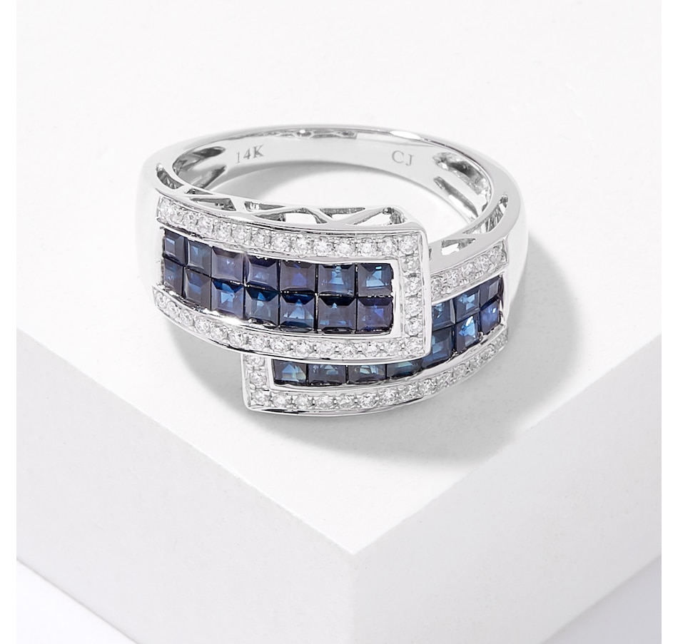Image 716109.jpg, Product 716-109 / Price $2,199.99, Gem Creations 14K White Gold Blue Sapphire and Diamond Ring from Gem Creations on TSC.ca's Jewellery department