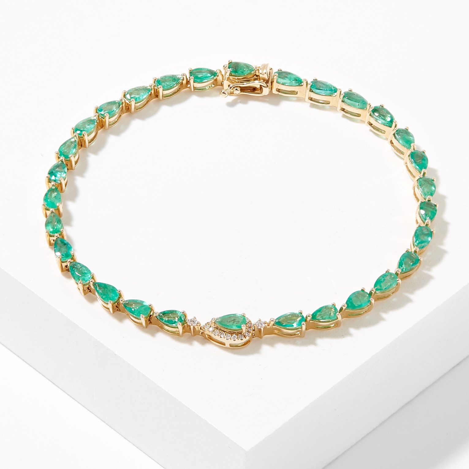 Jewellery - Bracelets - Gem Creations 14K Yellow Gold Emerald