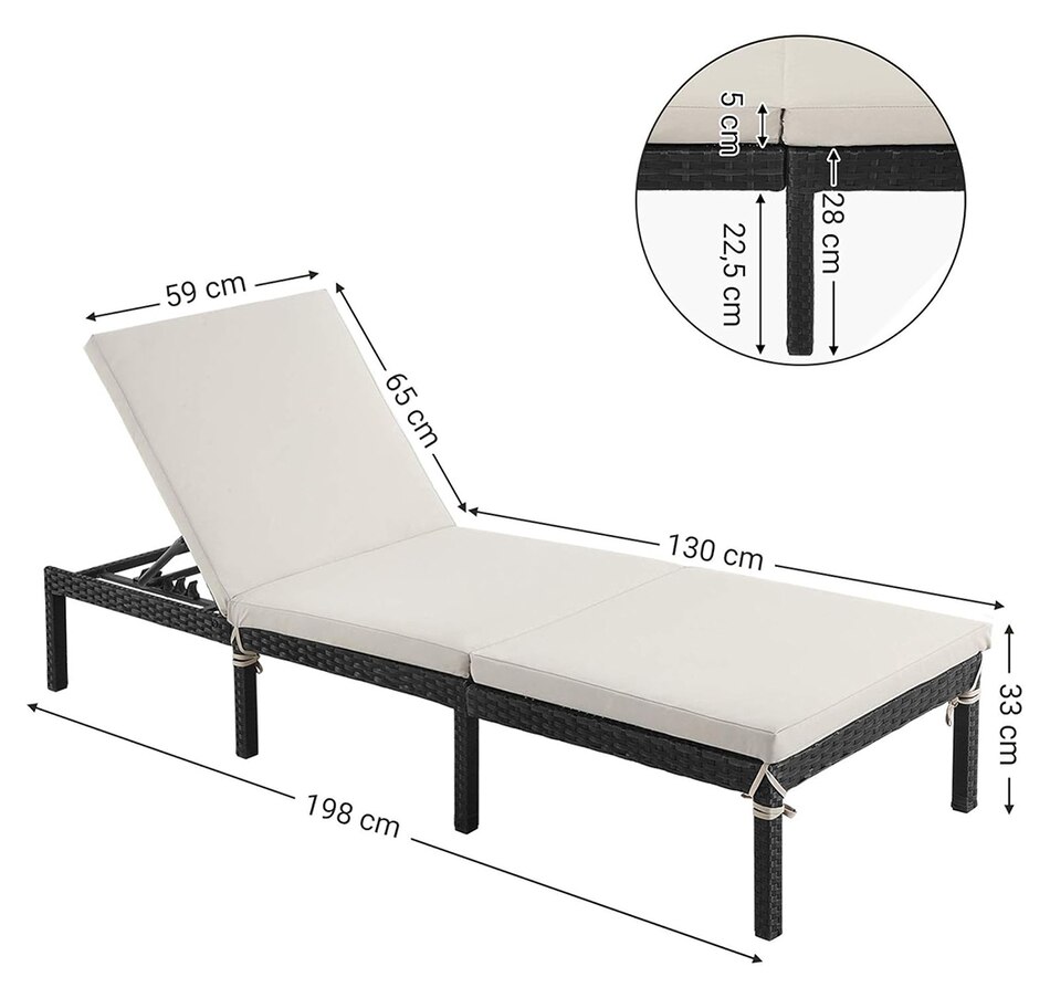Image 716343_ALTMORE2.jpg, Product 716-343 / Price $229.99, Boutique Home Sun Lounger Chair with Reclining Backrest (beige) from Boutique Home on TSC.ca's Home & Garden department