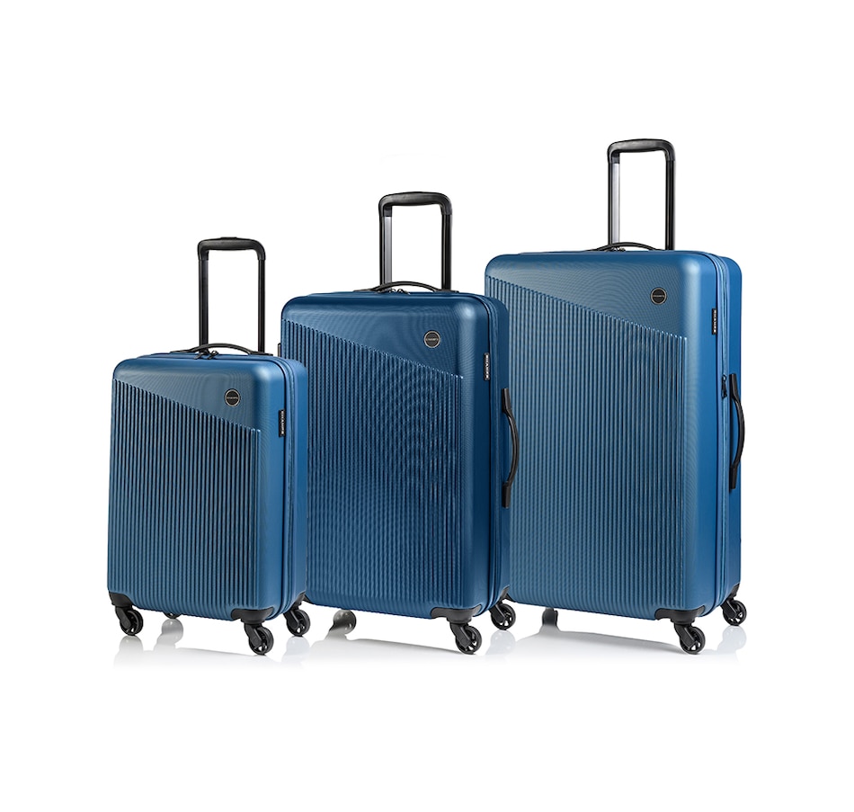 Image 716407_BLU.jpg, Product 716-407 / Price $499.99, Champs Luggage Aspen Collection 3-Piece Hard Side Spinner Expandable Luggage Set from Champs on TSC.ca's Home & Garden department