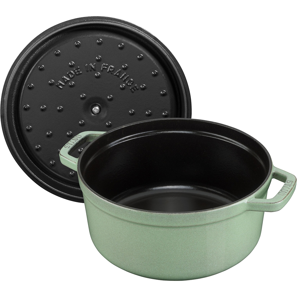 Staub 6.75 L Cast-Iron Round Cocotte (sage green) - TSC.ca