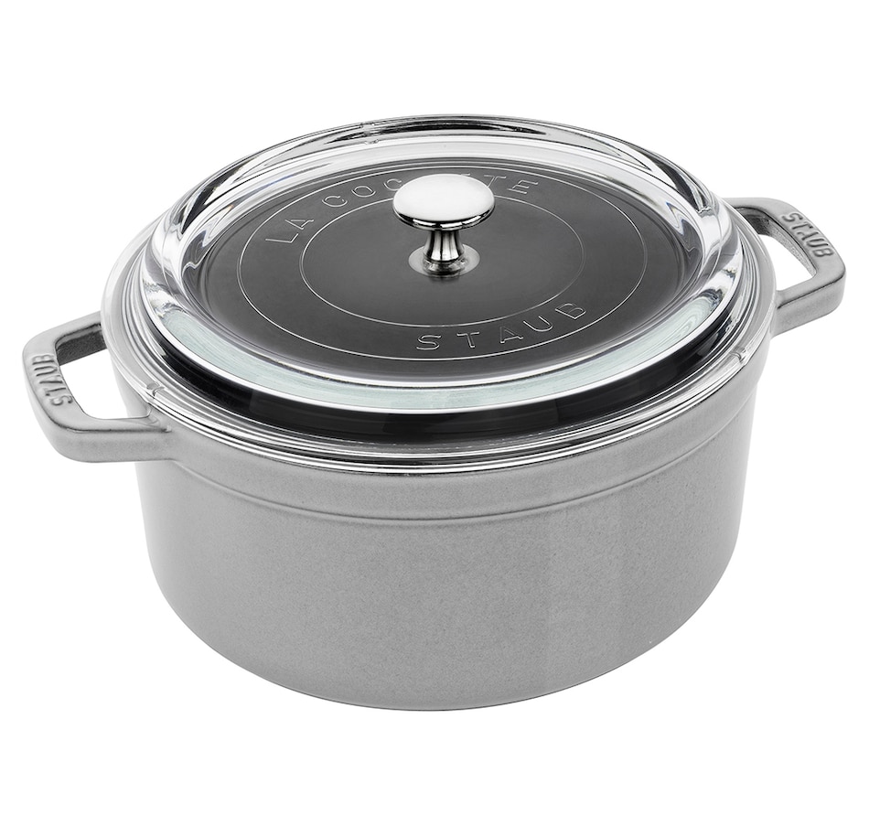 Image 716470.jpg, Product 716-470 / Price $249.99, Staub 3.8 L Cast-Iron Round Cocotte with Glass Lid (grey) from Staub on TSC.ca's Kitchen department