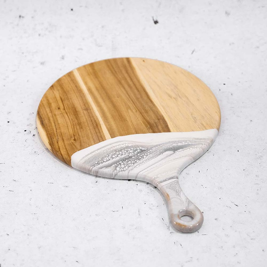 Image 716502_ALTMORE4.jpg, Product 716-502 / Price $99.88, Lynn & Liana Handmade 12" Acacia Cheese Paddle, Marble Design from Lynn & Liana on TSC.ca's Kitchen department