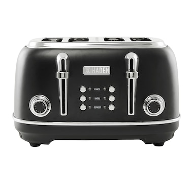 Haden Heritage 4-Slice Wide Slot Toaster (Black And Chrome)