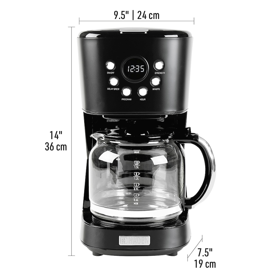 Image 716511_ALTMORE5.jpg, Product 716-511 / Price $119.99, Haden 12-Cup Programmable Coffee Maker (Black And Chrome) from Haden Appliances on TSC.ca's Kitchen department