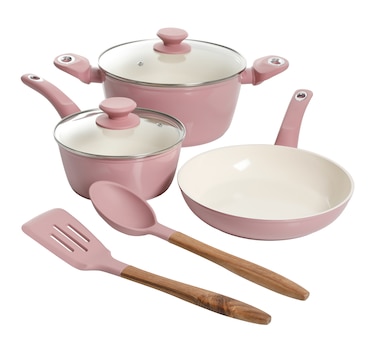 Gibson Plaza Café 7-Piece Aluminum Cookware Set with Soft Touch Bakelite Handle