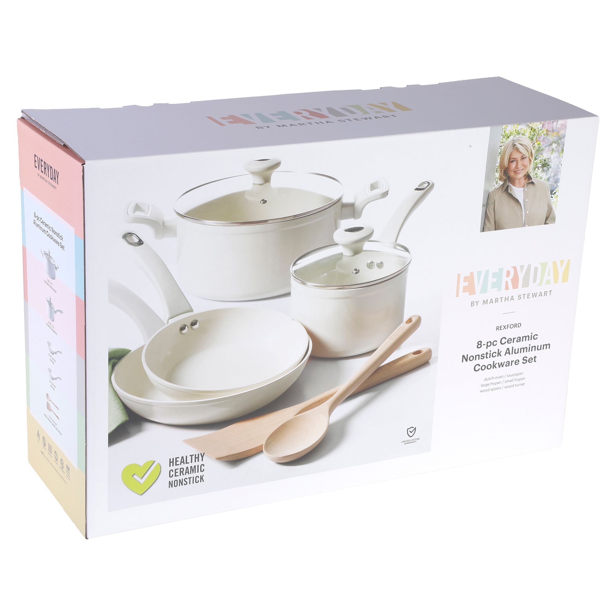 Martha Stewart Everyday Rexford 8-Piece Aluminum Cookware Set with