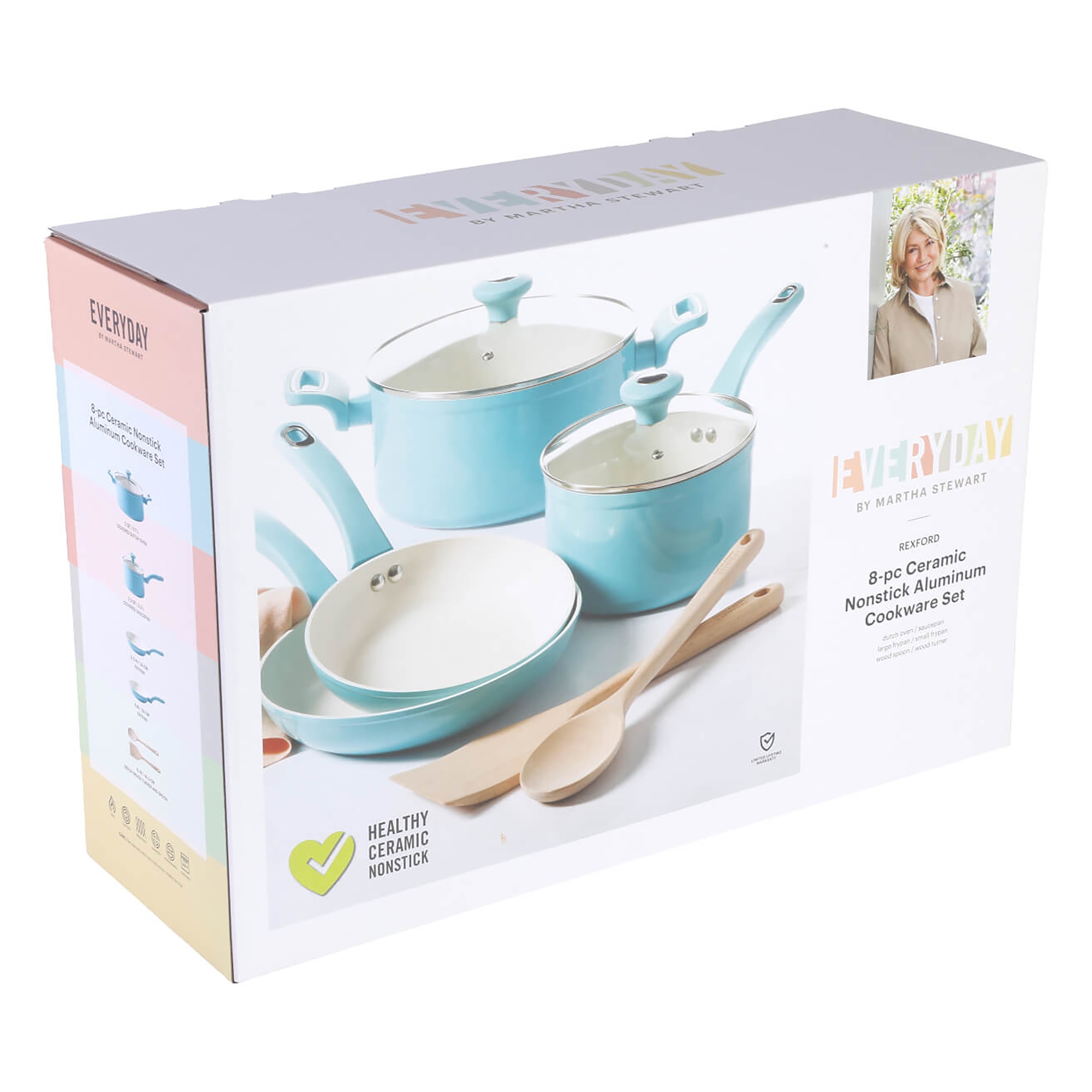 Martha Stewart Everyday Rexford 8-Piece Aluminum Cookware Set with