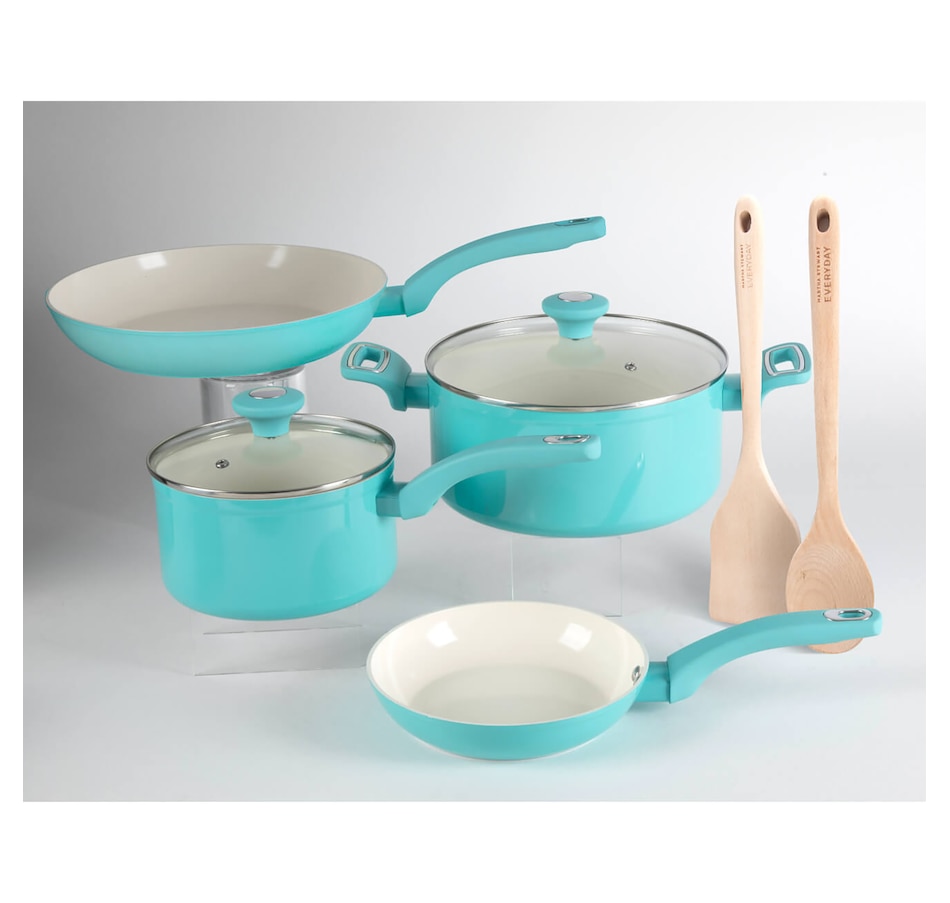 Image 716566_TLE.jpg, Product 716-566 / Price $149.99, Martha Stewart Everyday Rexford 8-Piece Aluminum Cookware Set with Kitchen Tools from Martha Stewart on TSC.ca's Kitchen department