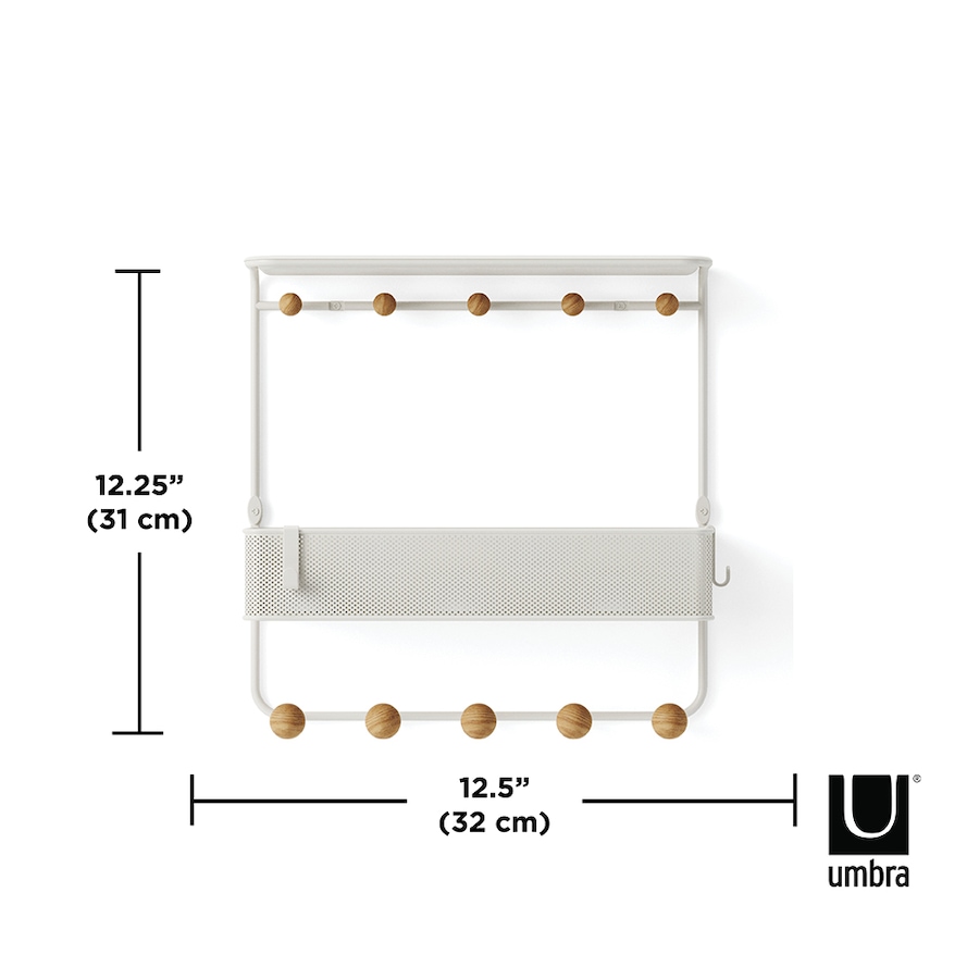 Image 716581_ALTMORE1.jpg, Product 716-581 / Price $50.00, Umbra Estique Shelf with Hooks (white) from Umbra on TSC.ca's Home & Garden department