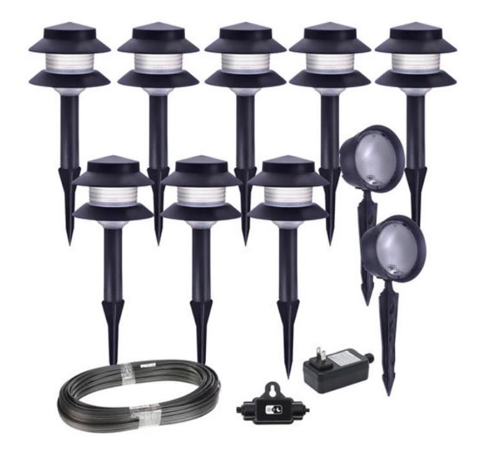 Image 716621.jpg, Product 716-621 / Price $167.99, Fusion Low-Voltage Plastic Pathway/Spotlight Kit (10-Pack) from Fusion/Moonrays on TSC.ca's Home & Garden department