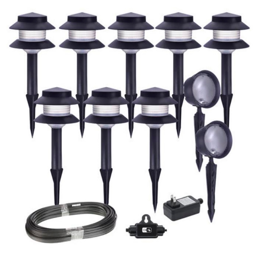 Image 716621.jpg, Product 716-621 / Price $187.99, Fusion Low-Voltage Plastic Pathway/Spotlight Kit (10-Pack) from Fusion/Moonrays on TSC.ca's Home & Garden department