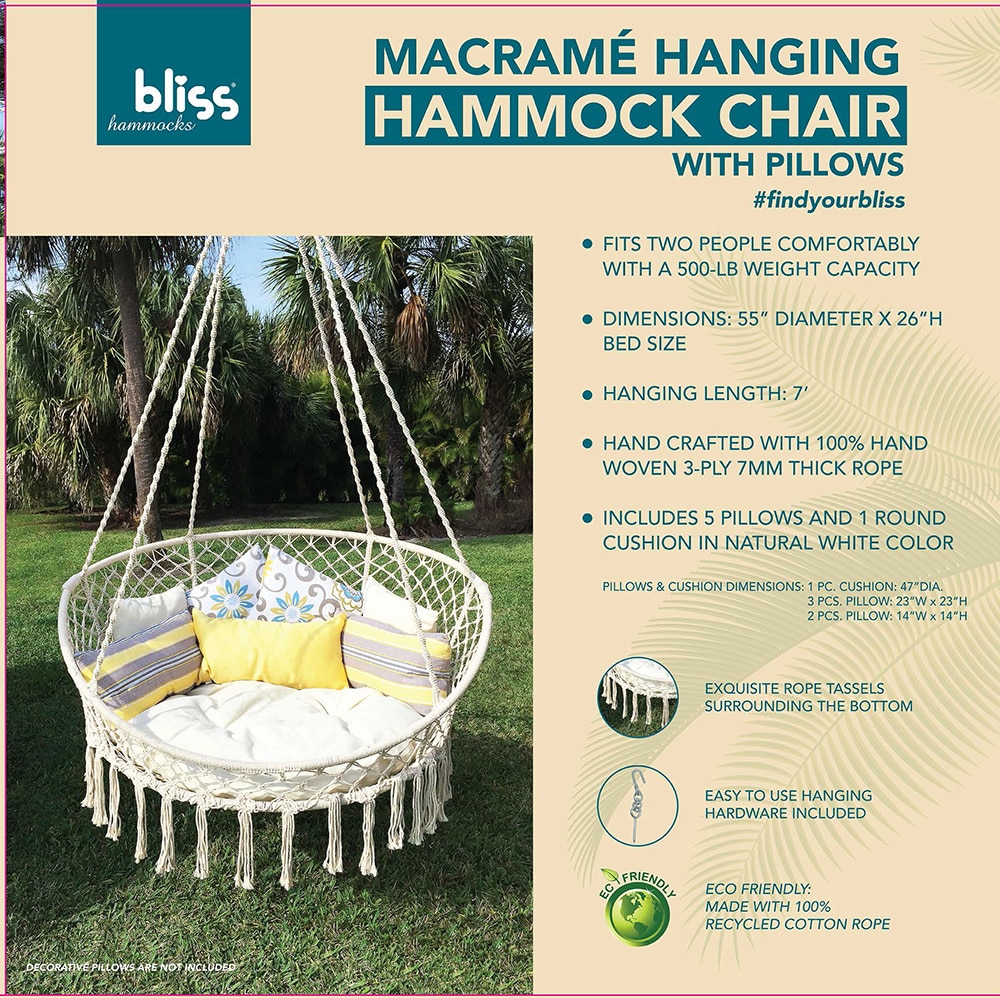 Bliss macrame 2024 hanging hammock