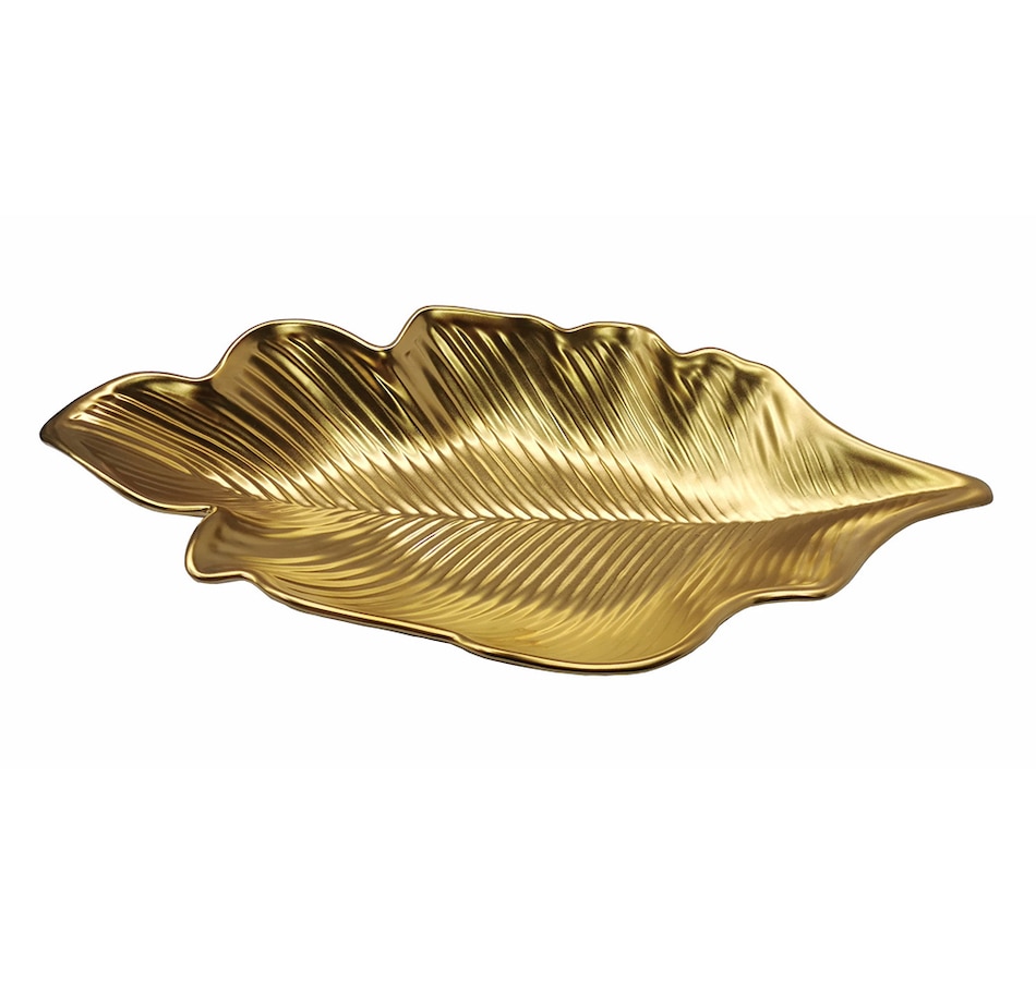 Image 716992.jpg, Product 716-992 / Price $41.99, Elegance Gold Deep Leaf Plate- 16.25" on TSC.ca's Kitchen department
