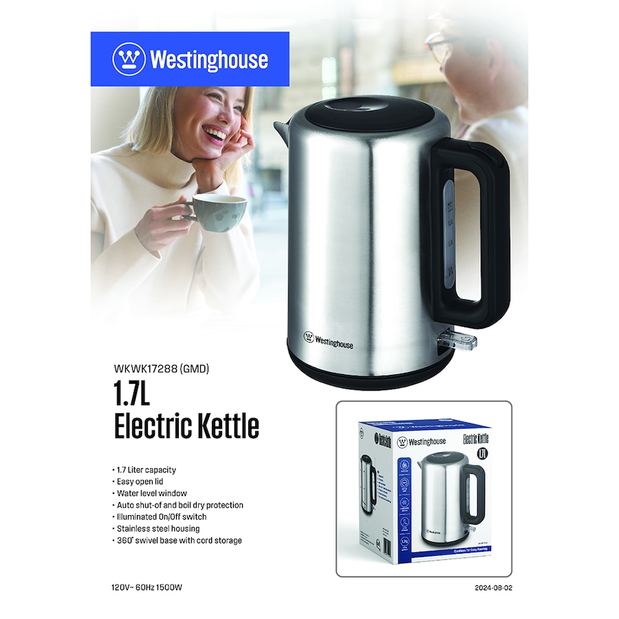 Image 717018_ALTMORE1.jpg, Product 717-018 / Price $44.99, Westinghouse 1.7L Stainless Steel Kettle from Westinghouse on TSC.ca's Kitchen department