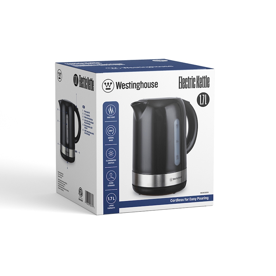 Image 717019_ALTMORE4.jpg, Product 717-019 / Price $34.99, Westinghouse 1.7L Plastic Kettle (black) from Westinghouse on TSC.ca's Kitchen department