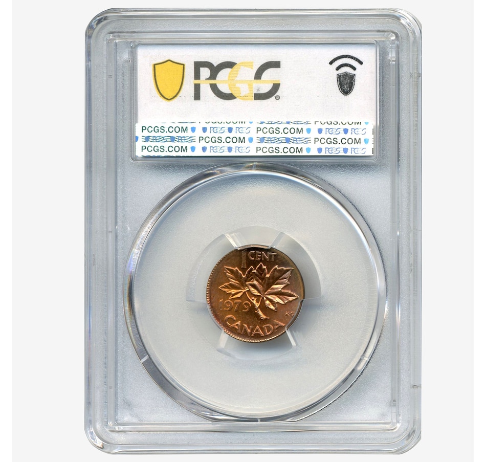 Image 717095_ALTMORE2.jpg, Product 717-095 / Price $595.00, Rare Major Error Coin: 1979 Canadian Cent on New Zealand Cent Blank, PCGS Certified Choice Uncirculated MS-64 Red from Canadian Coin & Currency on TSC.ca's Coins department