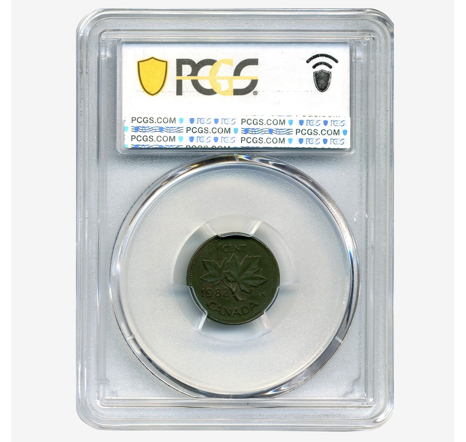 Image 717096_ALTMORE2.jpg, Product 717-096 / Price $395.00, Rare Major Error Coin: 1982 Canadian Cent on Foreign Planchet, PCGS Certified Choice Uncirculated MS-62 BN from Canadian Coin & Currency on TSC.ca's Coins department