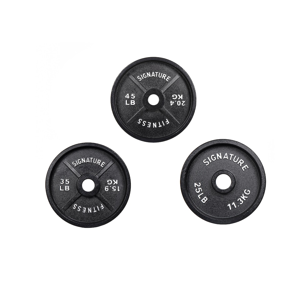 Image 717275.jpg, Product 717-275 / Price $52.99 - $94.99, Signature Fitness Deep Dish 2" Olympic Cast-Iron Weight Plate with E-Coating (single) from Signature Fitness on TSC.ca's Health & Fitness department