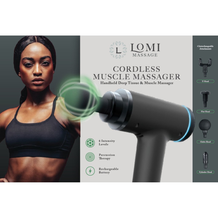 Image 717444_ALTMORE5.jpg, Product 717-444 / Price $79.99, Lomi Multi Speed Percussion Massager With Accessories from Wellness Gadgets on TSC.ca's Health & Fitness department