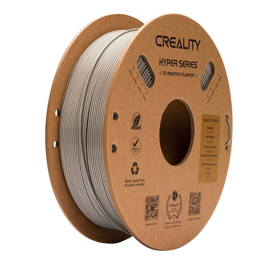 Image 717595.jpg, Product 717-595 / Price $29.99, Creality Hyper Series PETG 3D Printing Filament (1 kg, grey) from Creality on TSC.ca's Electronics department