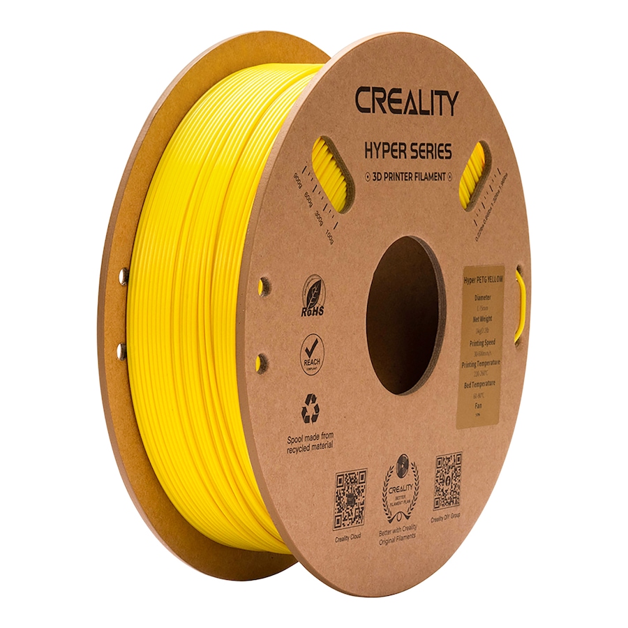 Image 717598.jpg, Product 717-598 / Price $29.99, Creality Hyper Series PETG 3D Printing Filament (1 kg, yellow) from Creality on TSC.ca's Electronics department