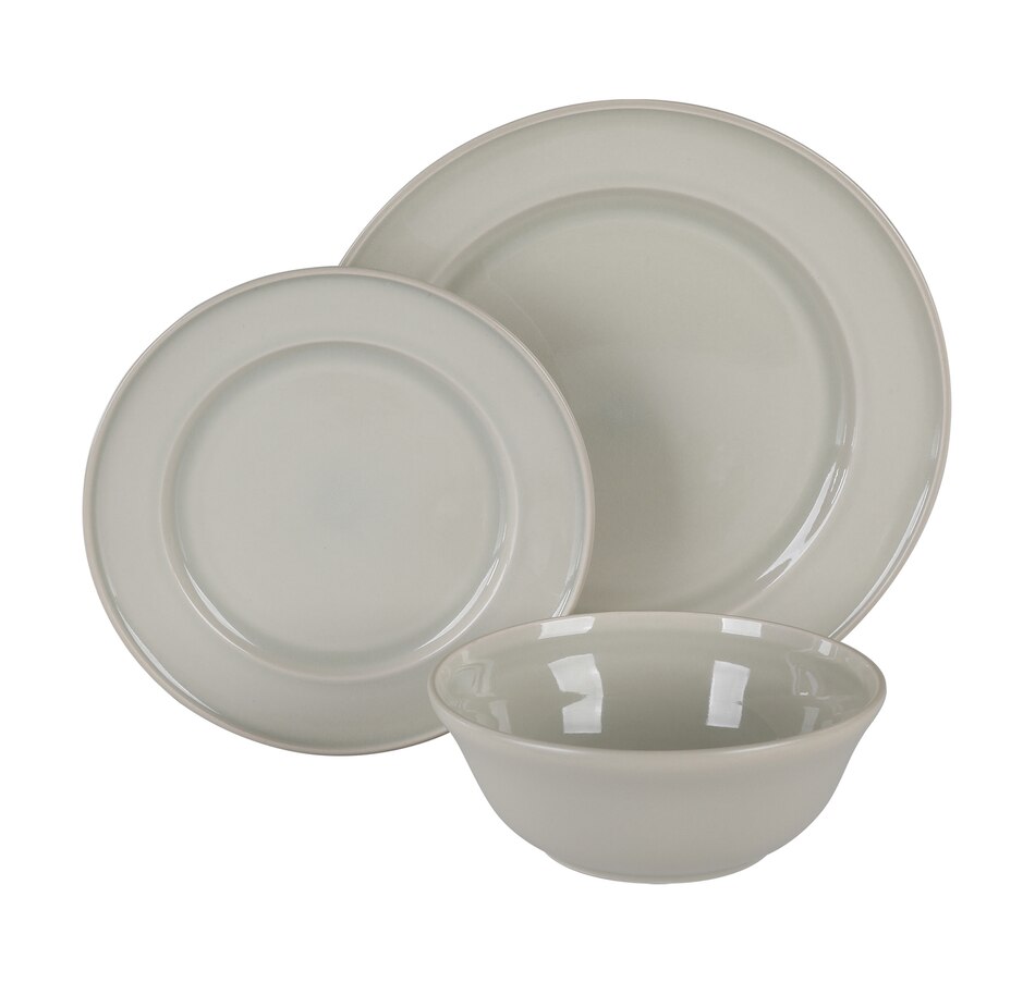 Image 717679.jpg, Product 717-679 / Price $79.99, Martha Stewart 12 Piece Stoneware Dinnerware Set (Grey) from Martha Stewart on TSC.ca's Kitchen department