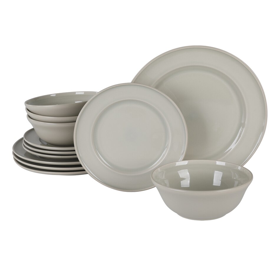 Image 717679_ALTMORE1.jpg, Product 717-679 / Price $79.99, Martha Stewart 12 Piece Stoneware Dinnerware Set (Grey) from Martha Stewart on TSC.ca's Kitchen department