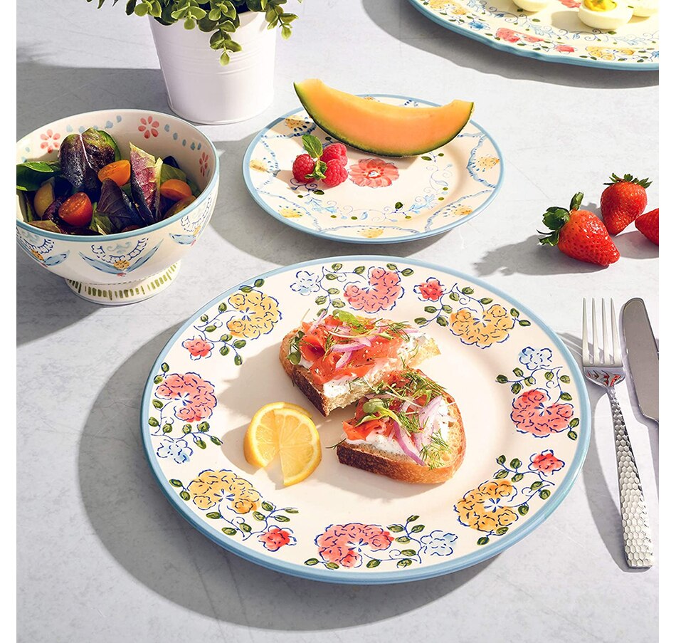 Kitchen Tabletop & Bar Dinnerware & Coordinates Gibson Elite Anaya 12Piece HandPainted