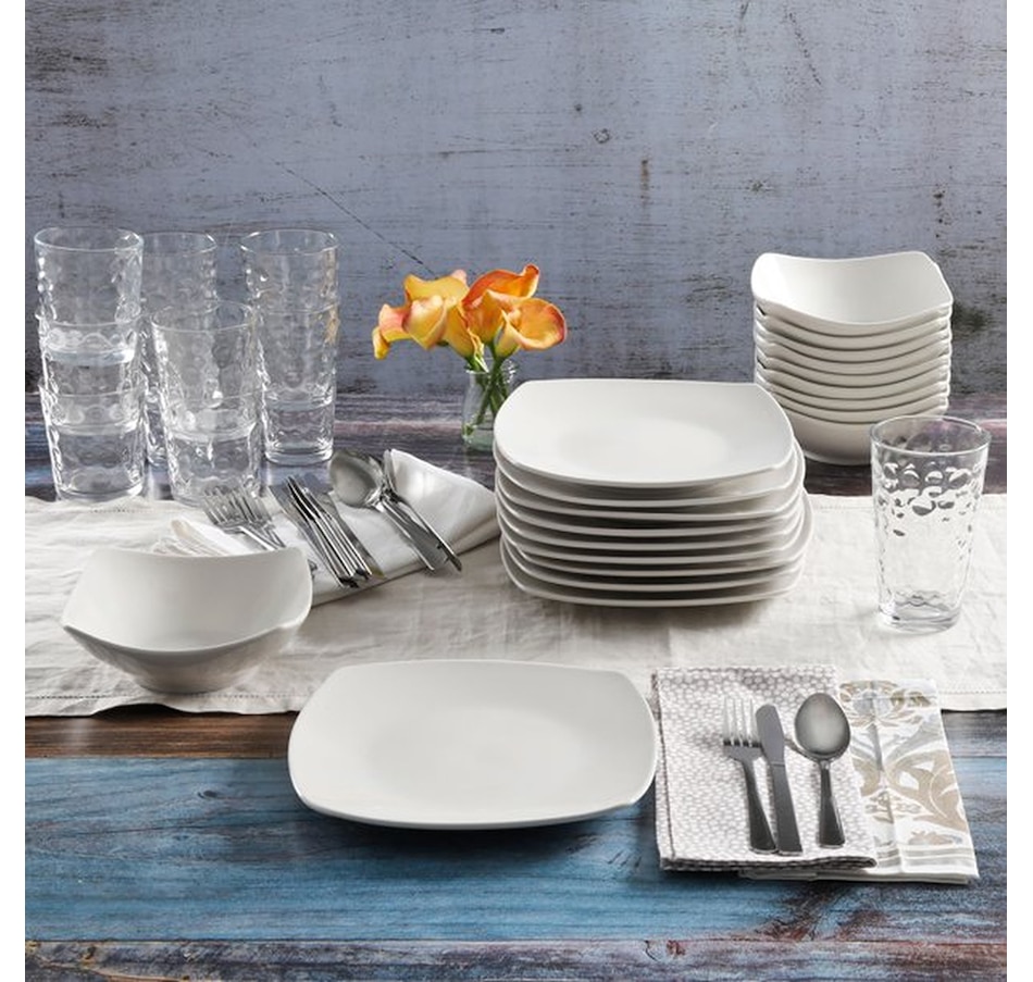 Image 717700_ALTMORE5.jpg, Product 717-700 / Price $94.99, Gibson Home Everyday Square 48-Piece Fine Ceramic Essentials Dinnerware Combo Set with Glossy Finish from Gibson Dinnerware on TSC.ca's Kitchen department