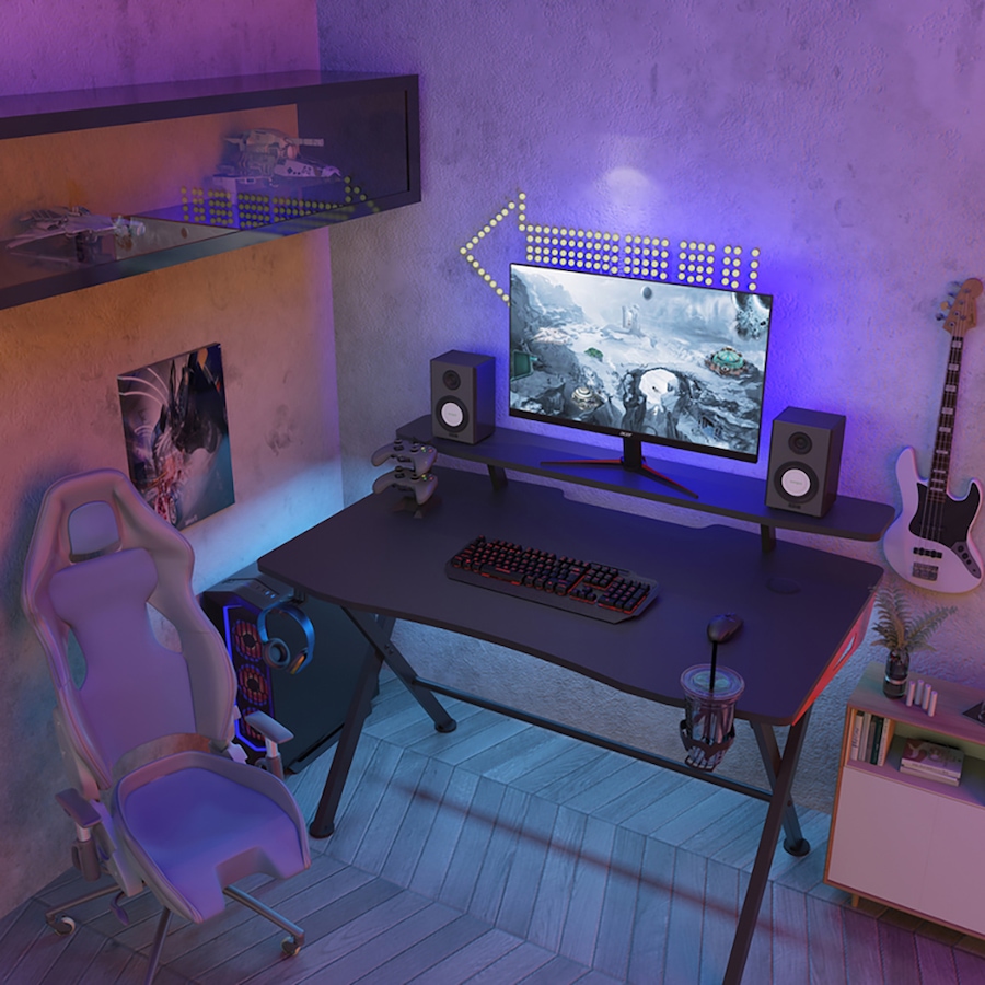 Image 717731_ALTMORE5.jpg, Product 717-731 / Price $449.99, Highmore Raid Fixed Gaming Desk from Highmore on TSC.ca's Toys & Hobbies department