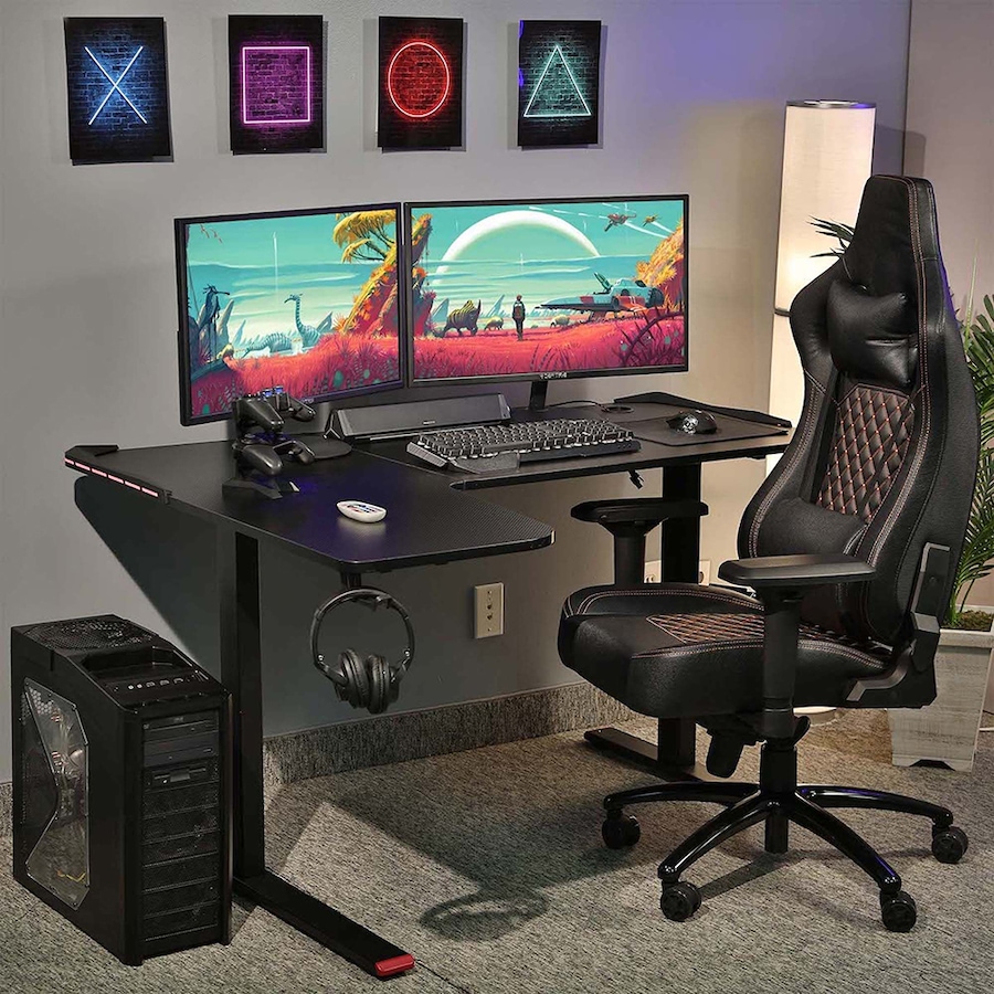 Image 717732_ALTMORE5.jpg, Product 717-732 / Price $549.99, Highmore Faze Fixed L-Shaped RGB Gaming Desk from Highmore on TSC.ca's Toys & Hobbies department