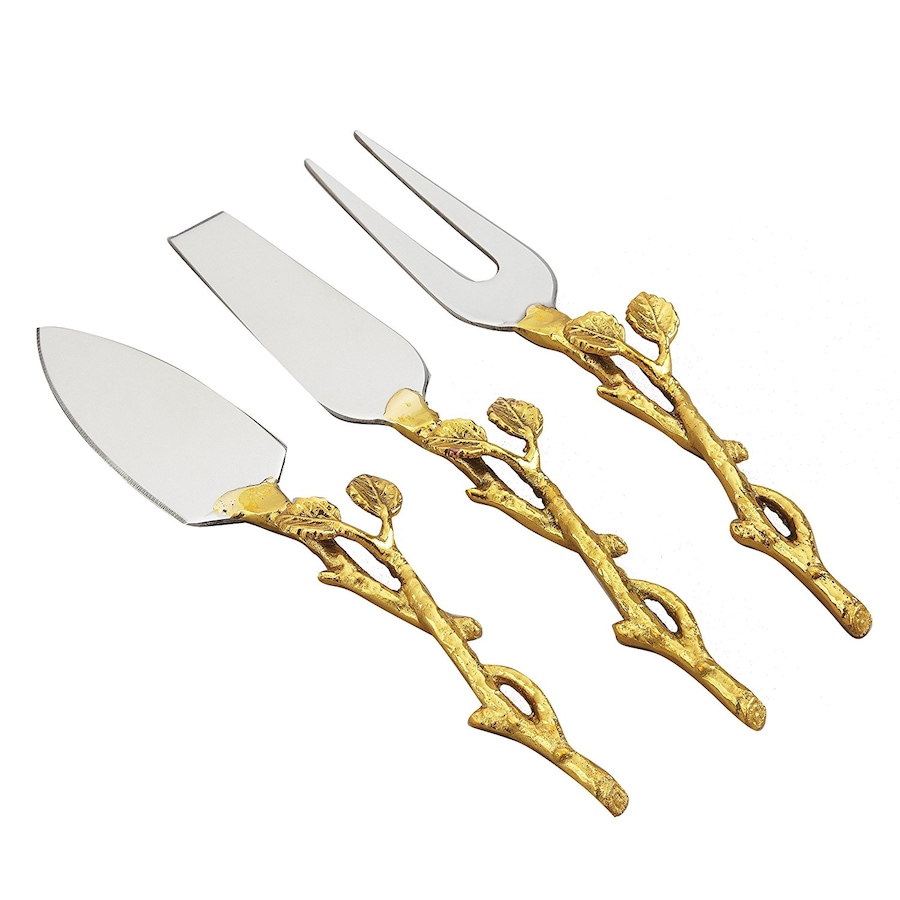 Image 717773.jpg, Product 717-773 / Price $43.99, Elegance Gilt Leaf 3-Piece Cheese Set from Elegance Tableware on TSC.ca's Kitchen department