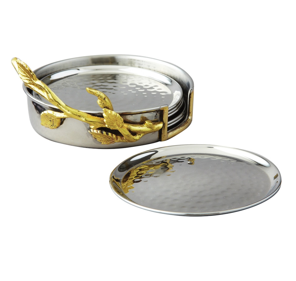 Image 717780.jpg, Product 717-780 / Price $74.00, Elegance Gilt Leaf 7 Piece Coaster Set from Elegance Tableware on TSC.ca's Kitchen department